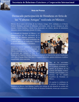 Destacada participación de Honduras en feria de las “Culturas