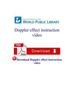 Doppler effect instruction video