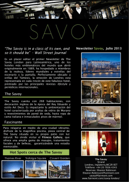 Hot Spots cerca de The Savoy “The Savoy is in a