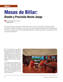 Mesas de Billar: - Revista El Mueble y La Madera