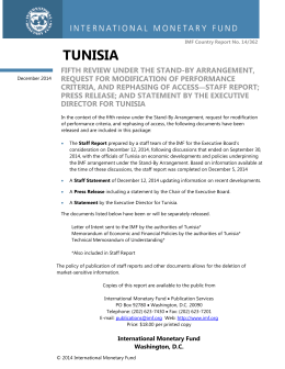 Tunisia: Fifth Review Under the Stand-By Arrangement