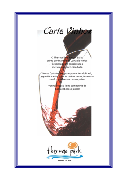 Carta Vinhos site - Thermas Park Resort & Spa