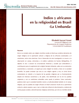Indios y africanos en la religiosidad en Brasil -La Umbanda