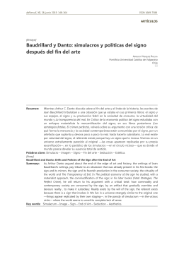 Baudrillard y Danto: simulacros y políticas del signo