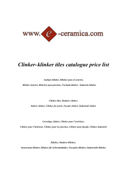 Clinker-klinker tiles catalogue price list