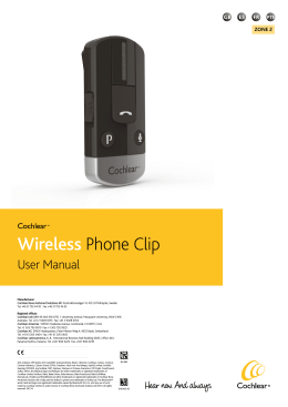 Cochlear™ Wireless Phone Clip Manual