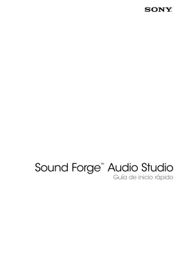 Sound Forge Audio Studio Guía de inicio rápido