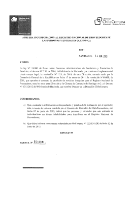 Resolución Proveedores Inscritos Mayo 2013