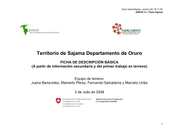 Territorio de Sajama Departamento de Oruro