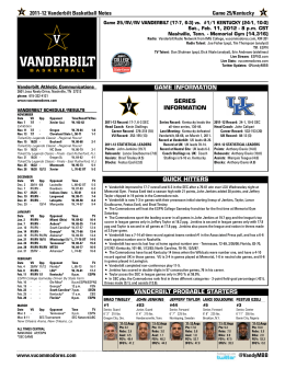 2011-12 Vanderbilt Basketball Notes Game 25/Kentucky www