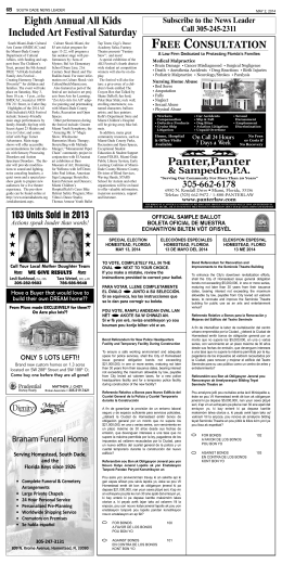 Front Page (Page 1) - South Dade News Leader