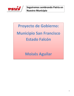 Proyecto de Gobierno: Municipio San Francisco Estado Falcón
