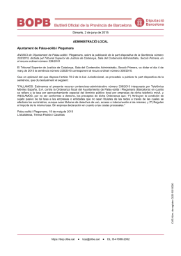 Dimarts, 2 de juny de 2015 ADMINISTRACIÓ LOCAL Ajuntament de