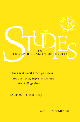 BARTON T. GEGER, SJ The First First Companions