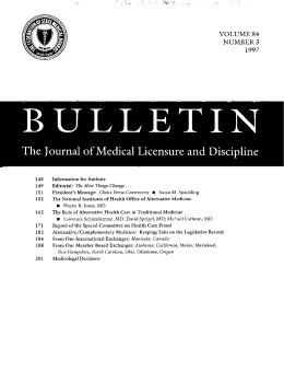 VQLUME S4 NL.7MBER 3 - Federation of State Medical Boards