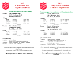 Christmas Cheer Registration Dates Programa de Navidad Fechas