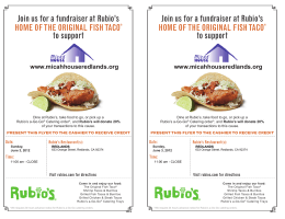 Join us for a fundraiser at Rubio`s Join us f to support