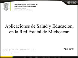 Aplicaciones de Salud y Educación, en la Red Estatal de Michoacán