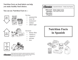 Nutrition Facts in Spanish - University of Wisconsin