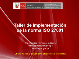 Taller de Implementación de la norma ISO 27001