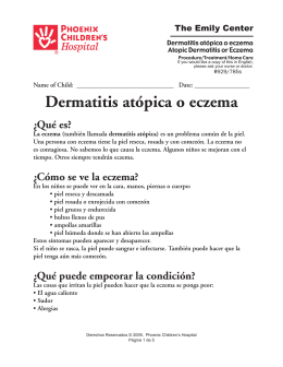 Dermatitis atópica o eczema - Phoenix Children`s Hospital
