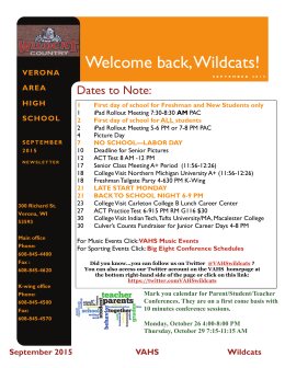 Welcome back, Wildcats! - Verona Area High School