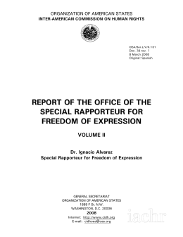 REPORT OF THE OFFICE OF THE SPECIAL