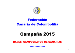 Campaña 2015 - Federación Canaria de Colombofilia