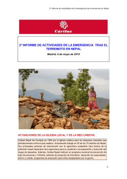 2º informe de actividades de la emergencia tras el terremoto en nepal