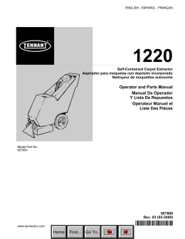 Tennant 1220 Operator & Parts Manual