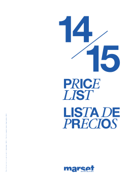 This Price List is valid until September 2015 / Tarifa vigente hasta