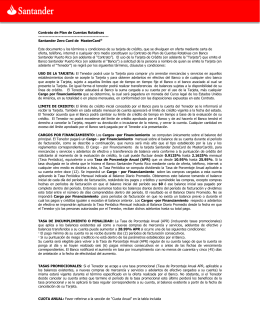 Contrato de Plan de Cuentas Rotativas Santander Zero Card de
