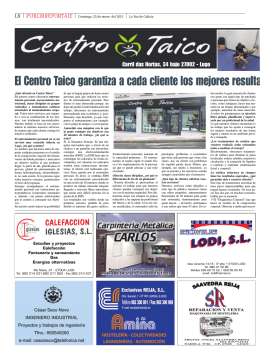 Reportaje de Taico con publicidad de Rocfit (La Voz de Galicia, Lugo)