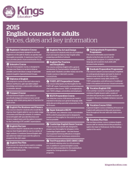 English Courses 2015 Prices and start dates PDF file, 185.12 KB