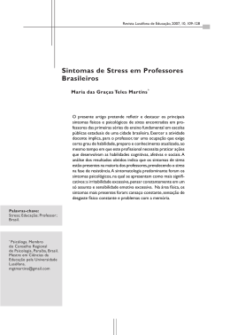 Sintomas de Stress em Professores Brasileiros