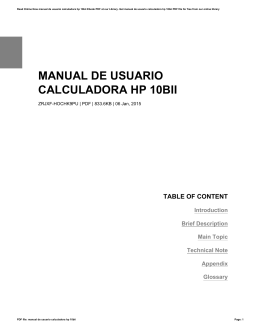 MANUAL DE USUARIO CALCULADORA HP 10BII