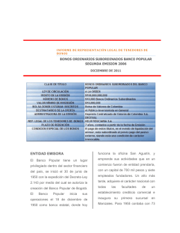 Informe RLTB Banco Popular emisión 2006 - Diciembre 2011