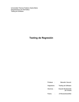 Testing de Regresión - Departamento de Informática