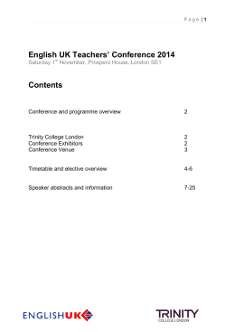 View the English UK Teachers` Conference 2014 programme