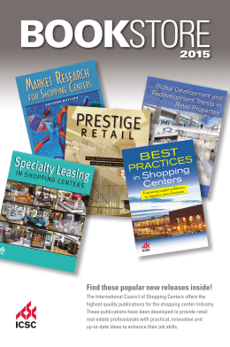 ICSC Bookstore Catalog - International Council of Shopping Centers