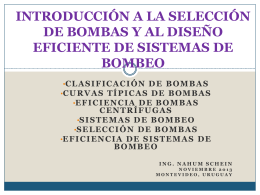 introducción a la selección de bombas y al diseño