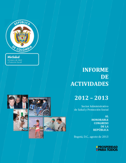 Informe al Congreso 2012-2013 - Ministerio de Salud y Protección