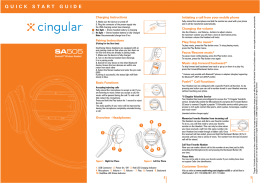 Quick start guide Cingular&SA505.FH10