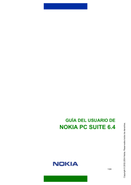 GUÍA DEL USUARIO DE NOKIA PC SUITE 6.4