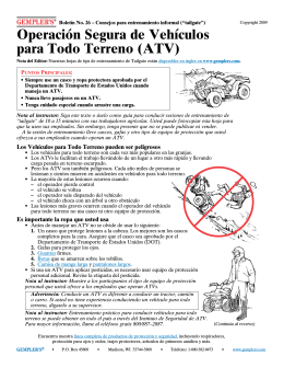 Operación Segura de Vehículos para Todo Terreno (ATV)