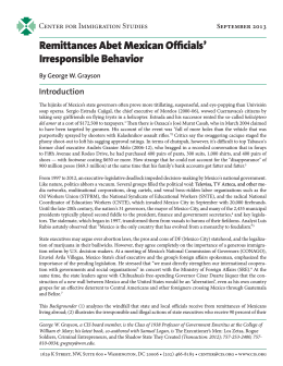 Remittances Abet Mexican Officials` Irresponsible Behavior