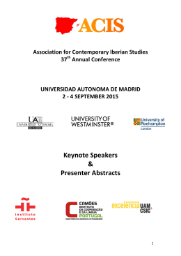 Abstracts - Association for Contemporary Iberian Studies