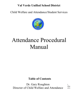 Attendance Procedural Manual - Val Verde Unified School District
