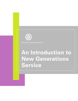 An Introduction to New Generations Service
