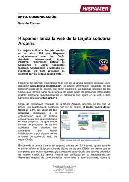 Hispamer lanza la web de la tarjeta solidaria Arcoiris (28-01-03)